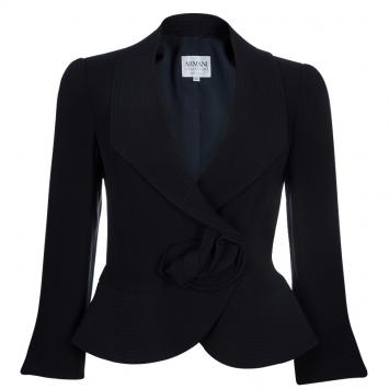 Pre Owned Armani Collezioni Black Rose Blazer S