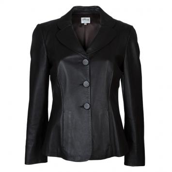 Pre Owned Armani Collezioni Brown Leather Jacket M