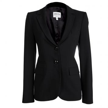 Pre Owned Armani Collezioni Black Wool Blazer M