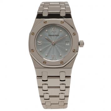 Pre Owned Audemars Piguet Blue Stainless Steel Royal Oak Women's Wristwatch 25MM
