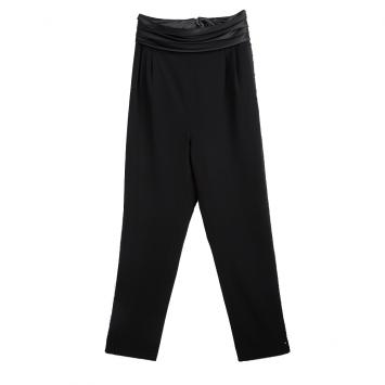Pre Owned Badgley Mischka Black Embellished Detail High Waist Pants S