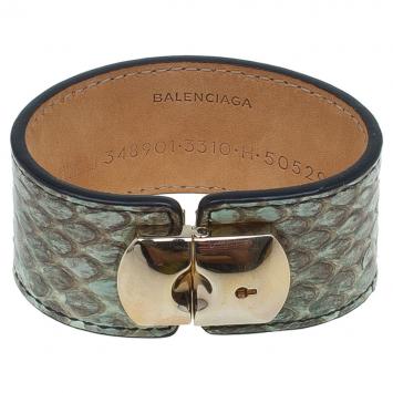 Pre Owned Balenciaga Python Padlock Bracelet