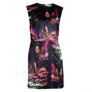 Pre Owned Balenciaga Multicolor Printed Landscape City Sleeveless Dress L