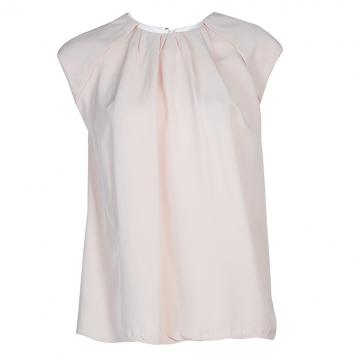 Pre Owned Balenciaga Blush Pink Ruched Neck Top M