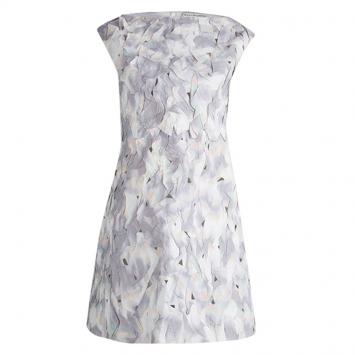 Pre Owned Balenciaga Multicolor Crushed Applique Cutout Detail Sleeveless Dress M