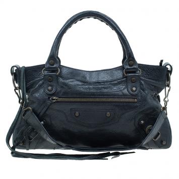 Pre Owned Balenciaga Black Leather First Classic Bag
