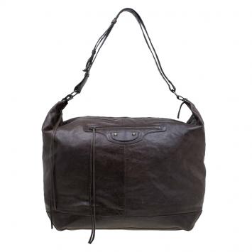 Pre Owned Balenciaga Brown Leather Jumbo Cruise Hobo