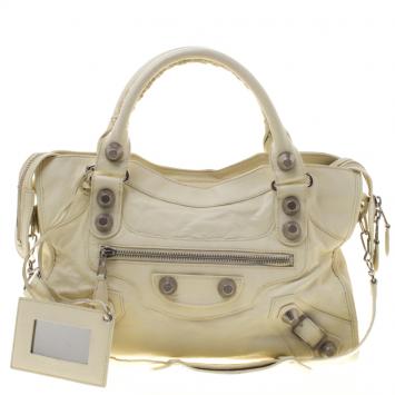 Pre Owned Balenciaga Cream Leather Classic City GSH Tote