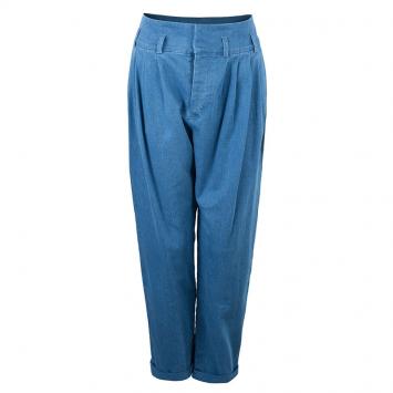 Pre Owned Balmain Denim Pleated Trousers M