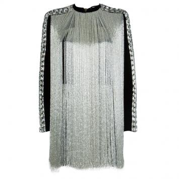 Pre Owned Balmain Velvet Beaded Dress S