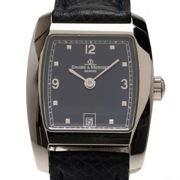 Pre Owned Baume & Mercier Blue Stainless Steel Classic Women's Wristwatch 24MM