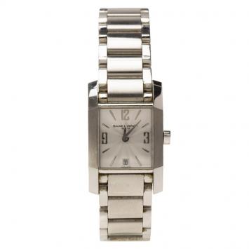Pre Owned Baume and Mercier White Stainless Steel Diamant 65488 Women's Wristwatch 23MM