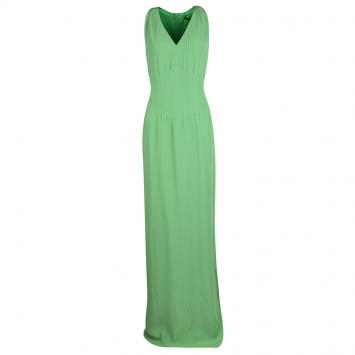 Pre Owned Boss By Hugo Boss Green Sleeveless V-Neck Dallisia Dress M