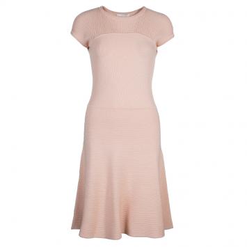 Pre Owned Boss by Hugo Boss Pink Wool Dress XS