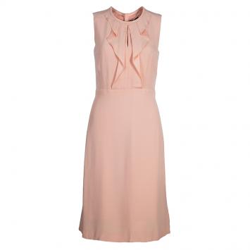 Pre Owned Boss by Hugo Boss Pink Ruffle Detail Dress S