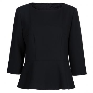 Pre Owned Boss By Hugo Boss Black Peplum Top L