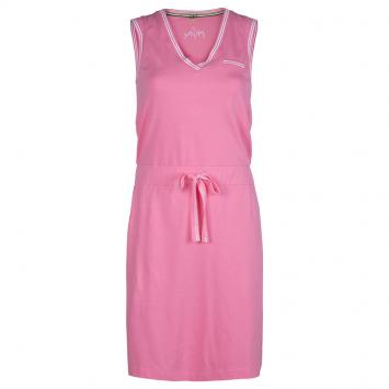Pre Owned Boss By Hugo Boss Pink Knit Drawstring Waist Detail Sleeveless Dress M