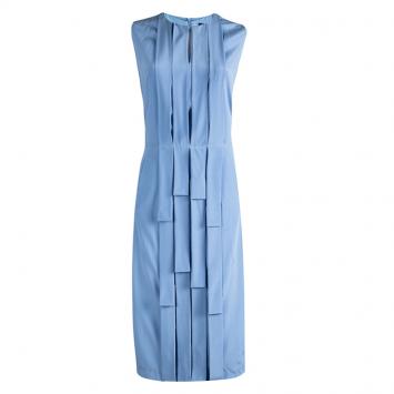 Pre Owned Boss By Hugo Boss Powder Blue Silk Panel Detail Sleeveless Disali Dress L