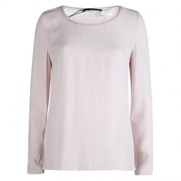 Pre Owned Boss By Hugo Boss Baby Pink Long Sleeve Imorela Top M