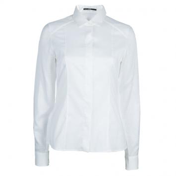 Pre Owned Boss by Hugo Boss White Long Sleeve Blouse S