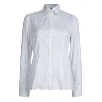 Pre Owned Boss by Hugo Boss White Fitted Cotton Shirt S