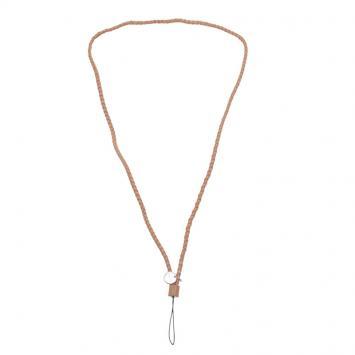 Pre Owned Bottega Veneta Beige Intrecciato Leather Phone Strap