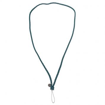 Pre Owned Bottega Veneta Green Intrecciato Leather Phone Strap