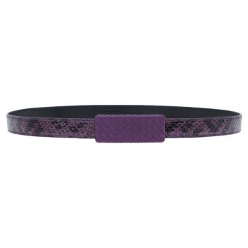 Pre Owned Bottega Veneta Purple Watersnake Belt 85CM