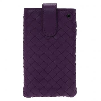 Pre Owned Bottega Veneta Purple Intrecciato Nappa iPhone 5 Case