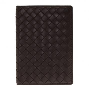 Pre Owned Bottega Veneta Brown Intrecciato Passport Holder