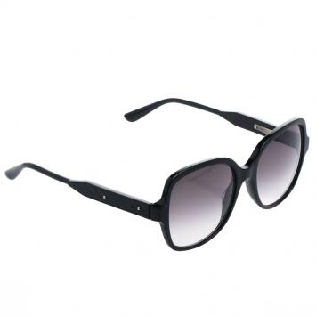 Pre Owned Bottega Veneta Black BV0015S Intrecciato Square Sunglasses