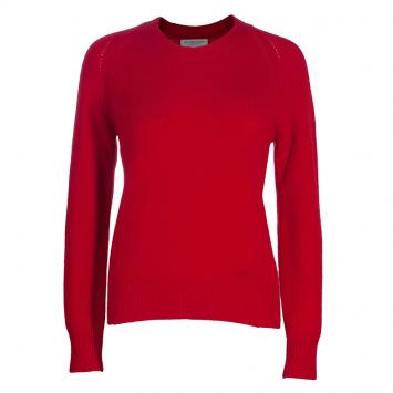 مملوكة مسبقًا Burberry Red Crewneck Cashmere Knit Sweater M
