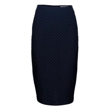 Pre Owned Burberry Black Textured Skirt M