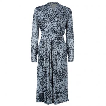 Pre Owned Burberry Grey Leopard Print Dress M