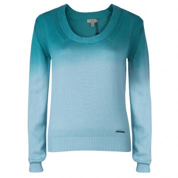 Pre Owned Burberry Brit Green and White Gradient Sweater S