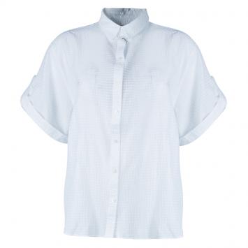 Pre Owned Burberry White Striped Blouse M