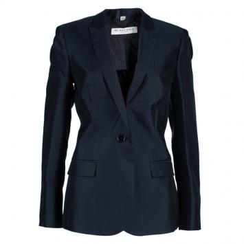 Pre Owned Burberry Black Silk Tailored Blazer M