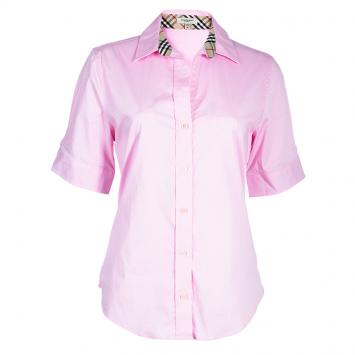 Pre Owned Burberry Pink Cotton Shirt M