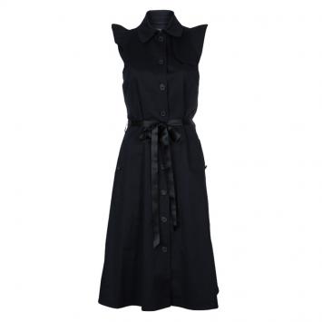 Pre Owned Burberry Navy Blue Knee Length Trench Dress M