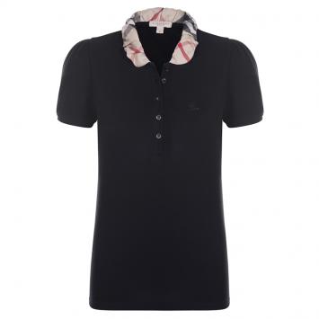 Pre Owned Burberry Brit Black Novacheck Collar Polo Shirt L