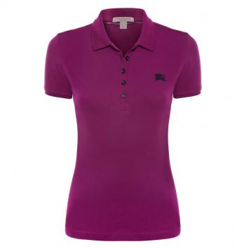 Pre Owned Burberry Brit Magenta Pink Short Sleeve Polo Shirt L