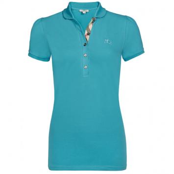 Pre Owned Burberry Brit Turquoise Blue Check Placket Polo Shirt L