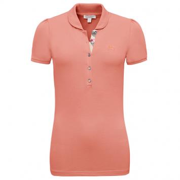 Pre Owned Burberry Brit Carnation Pink Check Placket Polo Shirt L