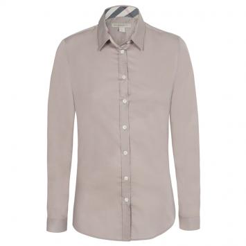 Pre Owned Burberry Brit Beige Novacheck Detail Cotton Shirt M