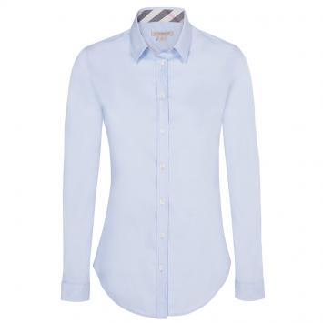 Pre Owned Burberry Brit Light Blue Novacheck Detail Cotton Shirt M