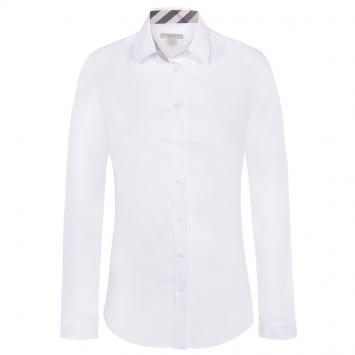 Pre Owned Burberry Brit White Novacheck Detail Cotton Shirt S