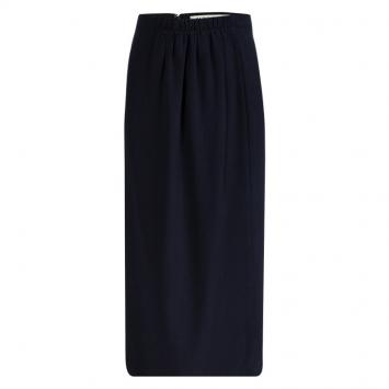 Pre Owned Burberry London Navy Blue Silk Pleat Detail Skirt L