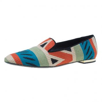 Pre Owned Burberry Prosum Multicolor Hoadley Tapestry Smoking Slippers Size 39