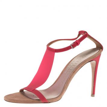 Pre Owned Burberry Prorsum Red Vinyl Sandals Size 39
