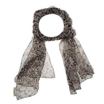 Pre Owned Burberry Grey Animal Print Silk Blend Scarf